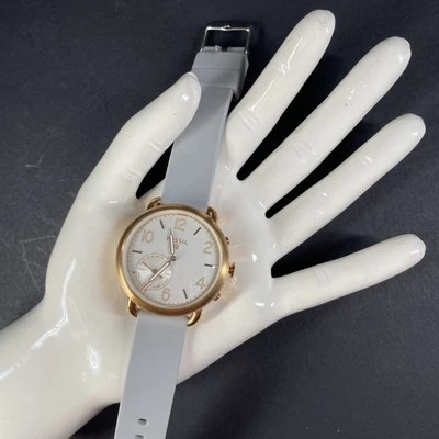 Fossil FTW-1129 Hybrid Smartwatch Q Tailor Barton Silicone Band Rose Gold Bezel - Image 1 of 4