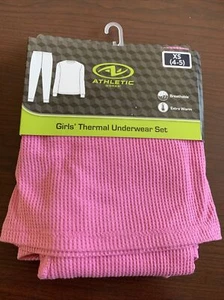 Athletic Girls 2pc Thermal Underwear Top & Pants Set Pink Size XS (4-5) NWT - Picture 1 of 4