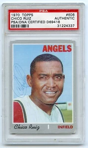 CHICO RUIZ Signed 1970 Topps #606 Angels PSA/DNA Encapsulated RARE - Bild 1 von 1