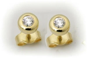 Pendientes de mujer oro auténtico 585 brillantes 0,15 quilates wes P1 oro amarillo diamante - Imagen 1 de 3