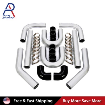 Universal 3" Inch Aluminum Intercooler Piping U-Pipe Kit w/Coupler and T-Clamps - Image 1 of 4