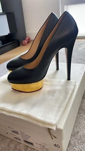 RRP£545 CHARLOTTE OLYMPIA Dolly black Shoes US10UK7EU40Made in Italy - Picture 1 of 8