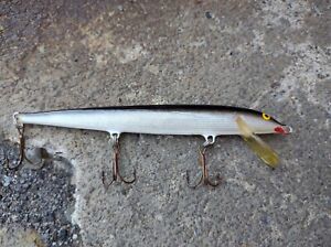 Vintage Rapala Floating Minnow 6.75" Muskie Size Big Pike VGC Natural Shad Scale
