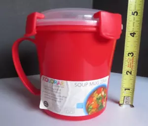 Kolorae® 20 oz Microwave Soup Mug Leak Proof Vented Lid Style: KOL-0543 - Picture 1 of 13