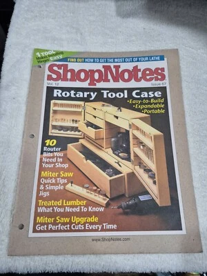 ShopNotes Magazine Vol 12 Issue 67 Rotary Tool Case and Miter Saw Tips - Image 1 of 2