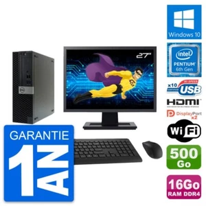 PC Dell 5050 SFF Ecran 27" G4400 RAM 16Go Disque Dur 500Go HDMI Windows 10 Wifi - Photo 1/8