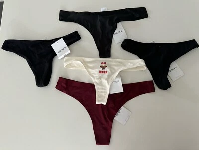 Paquete de 5 bragas de tanga Forever 21 para vacaciones talla pequeña OH DEERV Foto 1 de 4