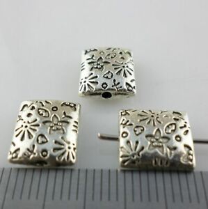 60 Silver/Bronze Tone 2holes Rectangle Spacers 14.5x11mm ZN2210