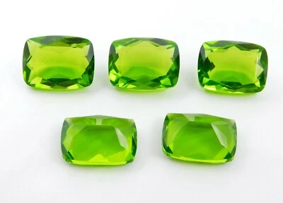 Peridot Octagon Cut Lot Loose Lab Created Gemstone 12x16 MM For Jewelry P-202 - Image 1 of 2