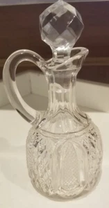 Antique Cruet & Stopper EAPG Harvard Yard Pattern Pressed Glass By Tarentum - Picture 1 of 7