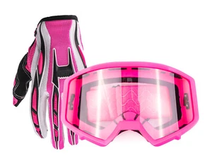 Guantes de motocross para adultos gafas rosa ATV moto de cross UTV mujeres  - Imagen 1 de 10