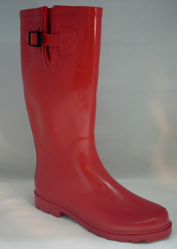 Nuevas botas planas para mujer Wellie Wellington hasta la rodilla de goma para nieve \ lluvia, talla 5-10 Foto 1 de 1