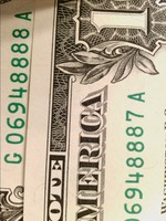 Two (2) Consecutive Notes Ser. 2017 - Uncirculated - $1 FRNs -Misalignment Error