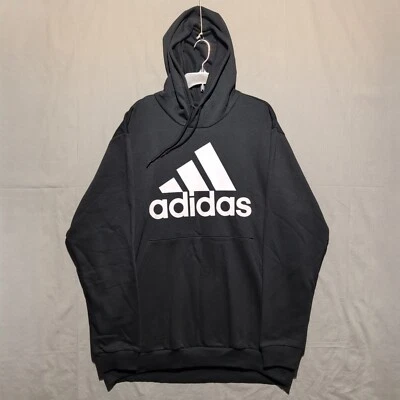 Sudadera con capucha polar Adidas BL para hombre 2XLT negra blanca multideporte Foto 1 de 2