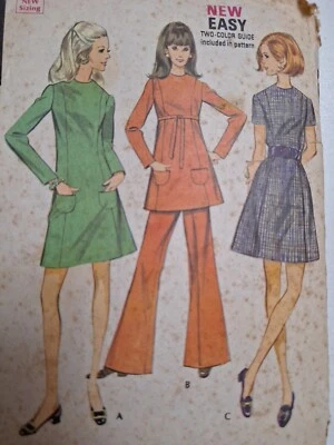 Tent Dress Top Bellbottom Pants M8 cCalls 2010 Sewing Pattern VTG A Line Easy - Image 1 of 4