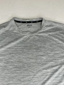 ZELOS Mens T-Shirt Athletic Large Gray Striped Short Sleeve Size L - Picture 1 of 8