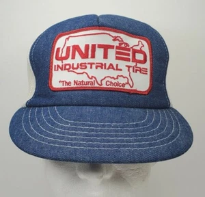 Vintage United Industrial Tire Snapback Trucker Hat NOS Foam Mesh Patch Hipster 90s - Bild 1 von 11