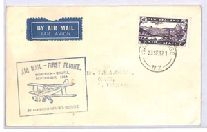 NEW ZEALAND KGV Air Mail 4d Cover FIRST FLIGHT *Waiho Gorge* 1932 Okuru YM213 - Picture 1 of 10