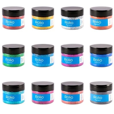 ROLIO Vibrant Holographic Craft Glitters - 12 Jars 180 Grams Resin, Makeup - image 1 of 4