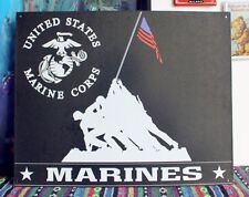Tin Metal Sign marines license plate semper fi the few proud military usa free