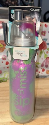 O2Cool Mist 'N Sip Squeeze Trigger To Mist In Blue & Purple 20oz (2 Pack) NEW - Image 1 of 4
