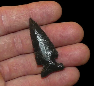 NORTHERN SIDE NOTCH WASHINGTON OBSIDIAN INDIAN ARROWHEAD ARTIFACT COLLECTIBLE - Picture 1 of 10