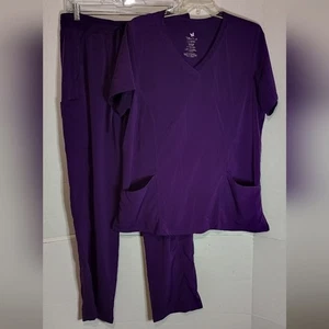 Willow Brook Women's Purple Scrub Set Size Large - Picture 1 of 6