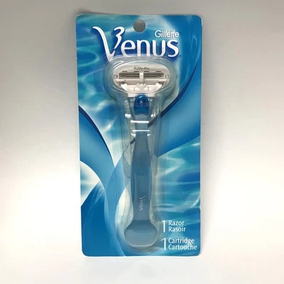Original Gillette Venus Blue Razor Handle + 1 Refill, 3-Blade Cartridge | NIP - Image 1 of 2