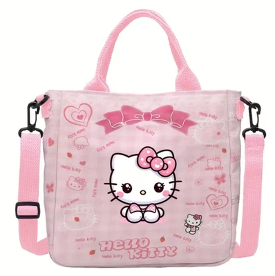 Bolso Bandolera Hello Kitty Rosa Kawaii Corazón Lazo Pastel Cartera Correa Desmontable Foto 1 de 2