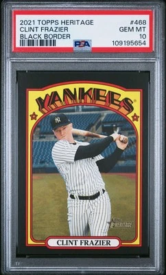 Clint Frazier - 2021 Topps Heritage Black Border  PSA 10 - Image 1 of 2