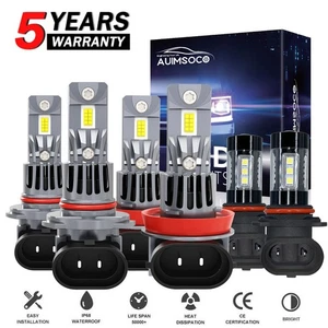 For 2015-2023 Ford F 150 10000K Front LED Headlight Hi/Lo Beam + Fog Light Bulbs - Picture 1 of 16