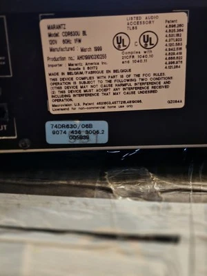 Gravador de CD/disco compacto profissional Marantz modelo:CDR630U - Imagem 1 de 3