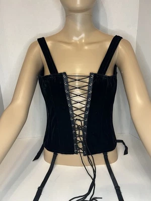 NOS Victorias Secret Velvet Lace Up Corset Size Medium  - Image 1 of 4