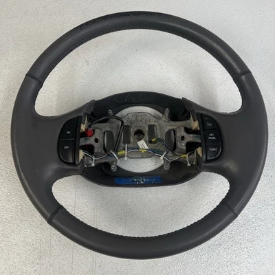 Volante de cuero Ford F150 F250 Excursion 97-03 con botones OEM gris oscuro Foto 1 de 4