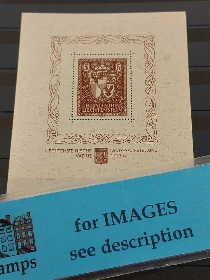 Liechtenstein 1934 VADUZ muy fino MNH buena hoja firmada alto valor gato ¡EXCELENTE! Foto 1 de 1
