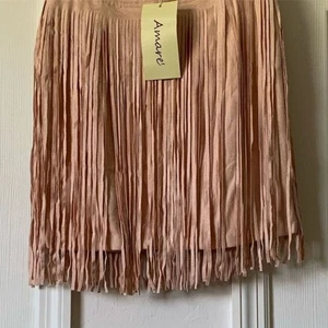 Amare' Damen Rock rosa Fransen Gr. M Party Cocktail kurz - Bild 1 von 11