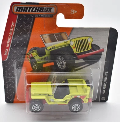 Matchbox JEEP Willys auto 94/120 2014 superfast scheda corta - Immagine 1 di 2