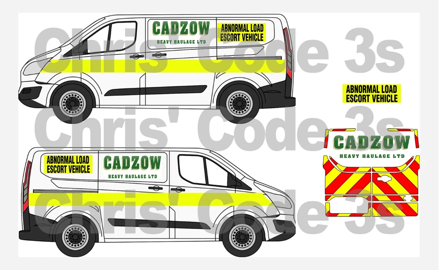 Code 3 Adhesive Vinyl Decals 1/43 1/50 Transit Custom - Cadzow Escort Vehicle - Image 1 of 1