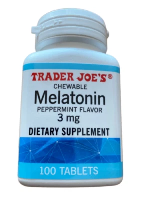 Melatonina masticable de 3mg de Trader Joe's - Sabor a menta 100 tabletas EXP 2/2026 Foto 1 de 2