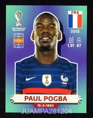 PAUL POGBA FRA 12 FRANCE CROMO STICKER FIFA WORLD CUP QATAR 2022 PANINI - Imagen 1 de 2