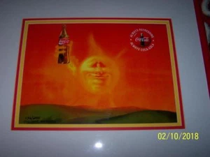 RARO Coca Cola SUN Set Coca Cola ARTE Firmado CEL 156-2000 LTD Marco Certificado - Imagen 1 de 1