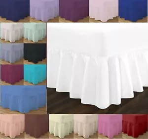 Plain Dyed FITTED VALANCE Sheet Deep 10" box 15" frill 4ft Single.Double,King,SK - Picture 1 of 23