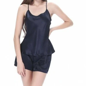 Quality 100% Pure Silk Women's Camisole Shorts Pajama Set Sleepwear M-2XL - Picture 1 of 23