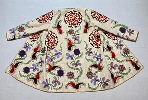 Uzbek Suzani JACKET, CHAPAN  Fully Embroidered Vintage Style Coat, Robe, Kimono - Picture 1 of 8