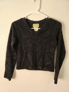 Vintage Free People Black Fuzzy Sweater Small - Picture 1 of 3