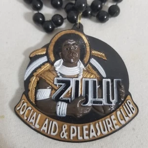 Mardi Gras Bead 19" Zulu Club Specialty Necklace New Orleans Carnival Parade - Picture 1 of 5