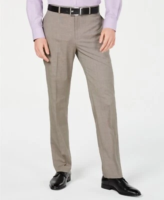 Van Heusen Men Brown Slim Fit Flat-Front Suit Trousers Dress Pants Size 35W 32L - Image 1 of 3