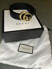 Gucci Belt Authentic Black Leather Marmont 807212526 M/w Size 75 (waist 26)