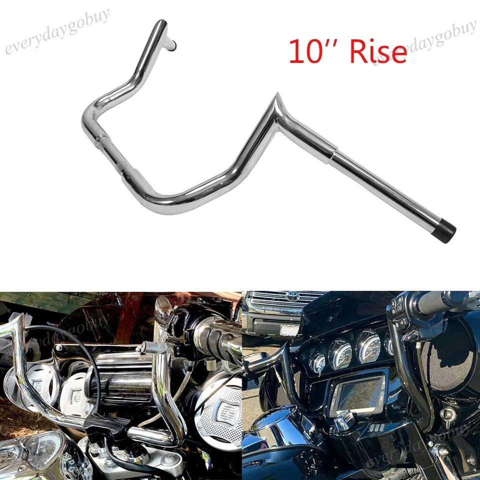 Chrome 10" Rise 1/4" Monkey Bar Handlebar For Harley Street Electra Glide - Изображение 1 из 4