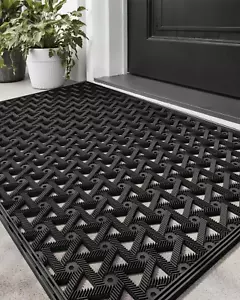 Waterproof Front Door Mat outside Entrance, 19X30 All-Weather Durable Rubber Doo - Picture 1 of 9